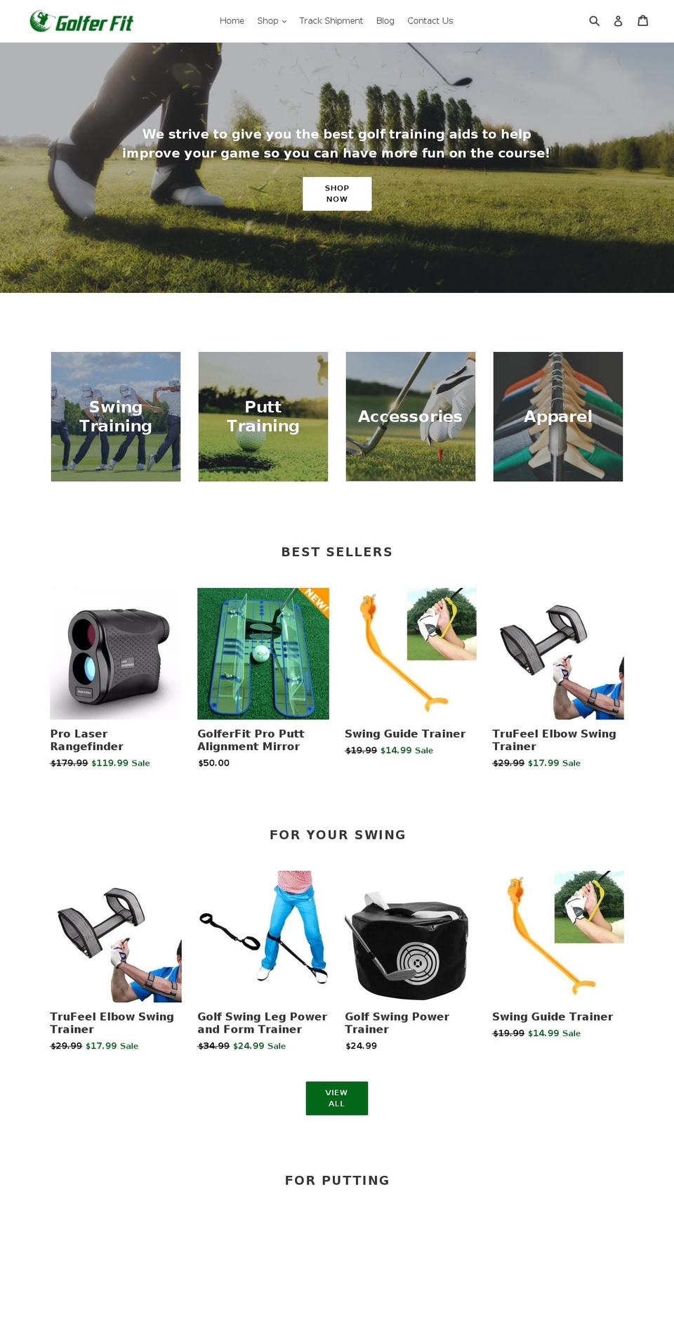 golferfit.com — Shopify storefront screenshot