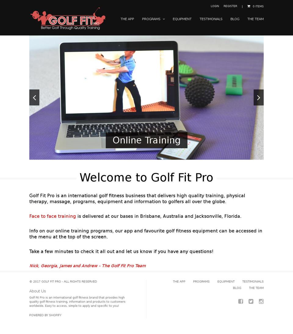 golffitapp.com shopify website screenshot