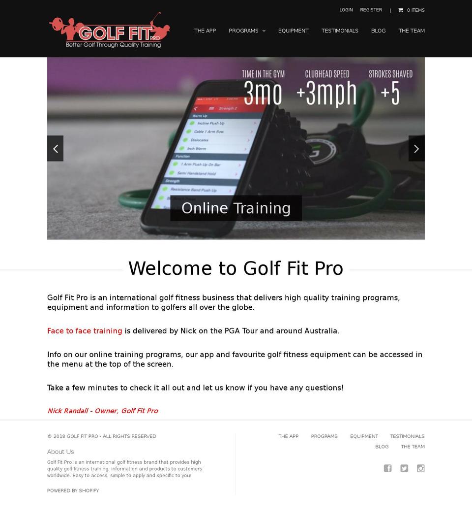 golffitproshop.com shopify website screenshot