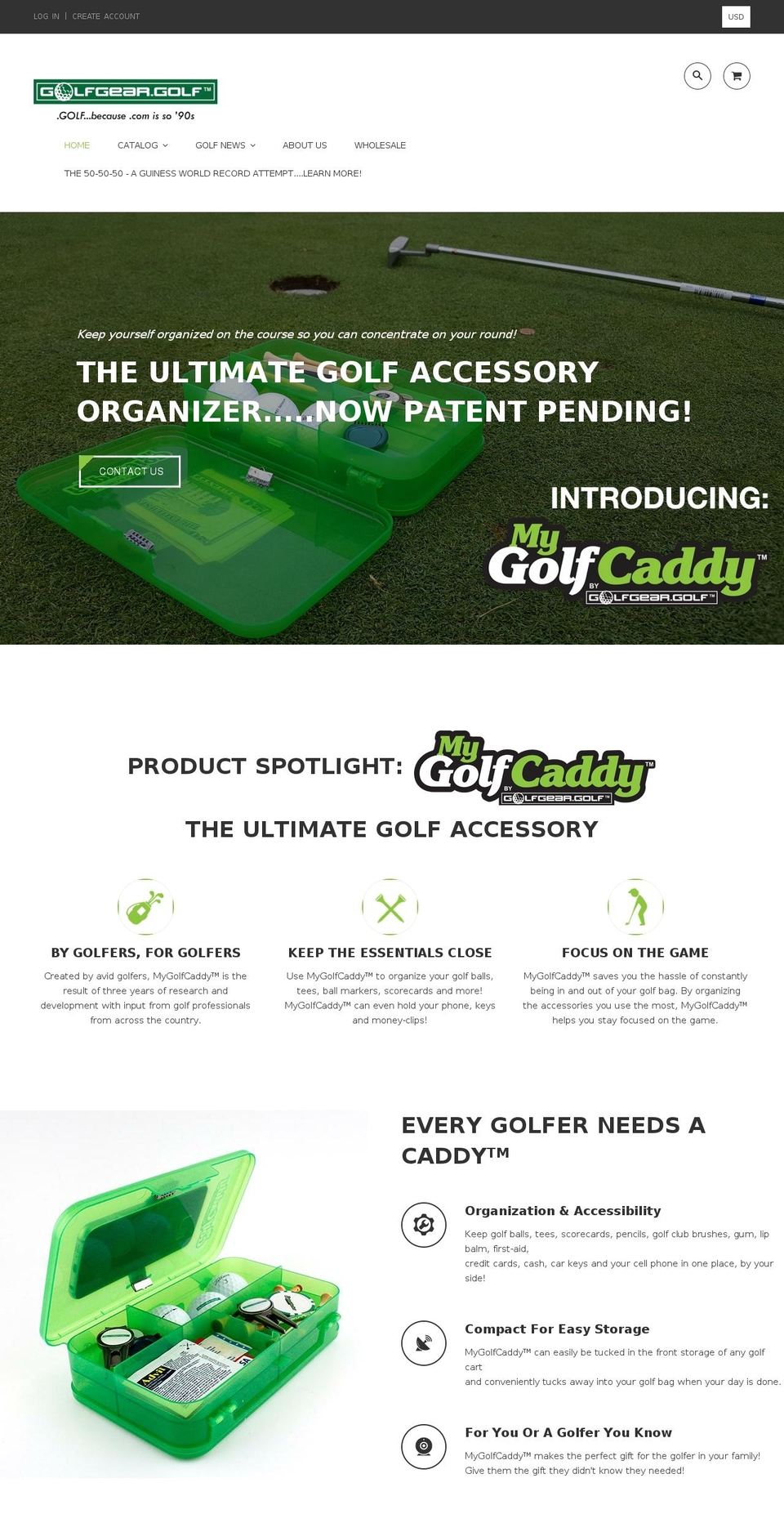 golfgear.golf shopify website screenshot