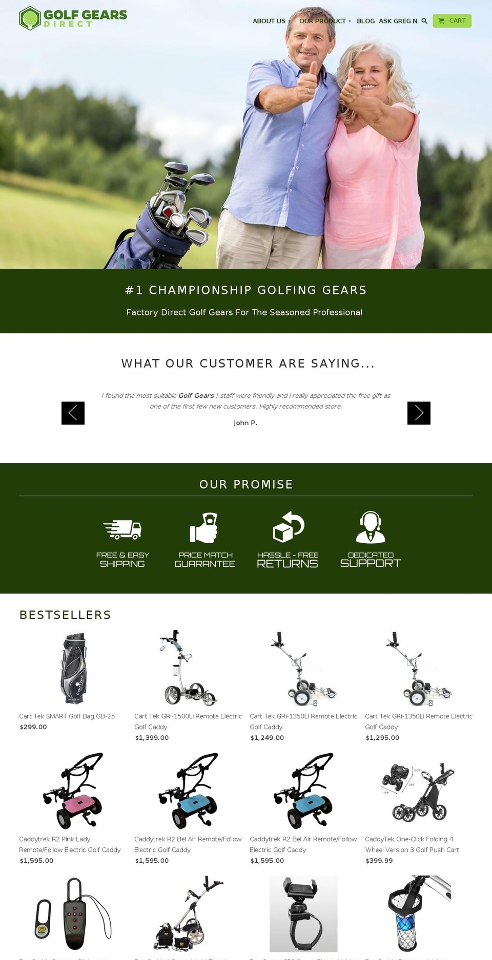 golfgearsdirect.com.au shopify website screenshot