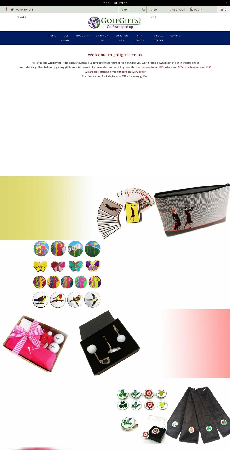 golfgifts.co.uk shopify website screenshot