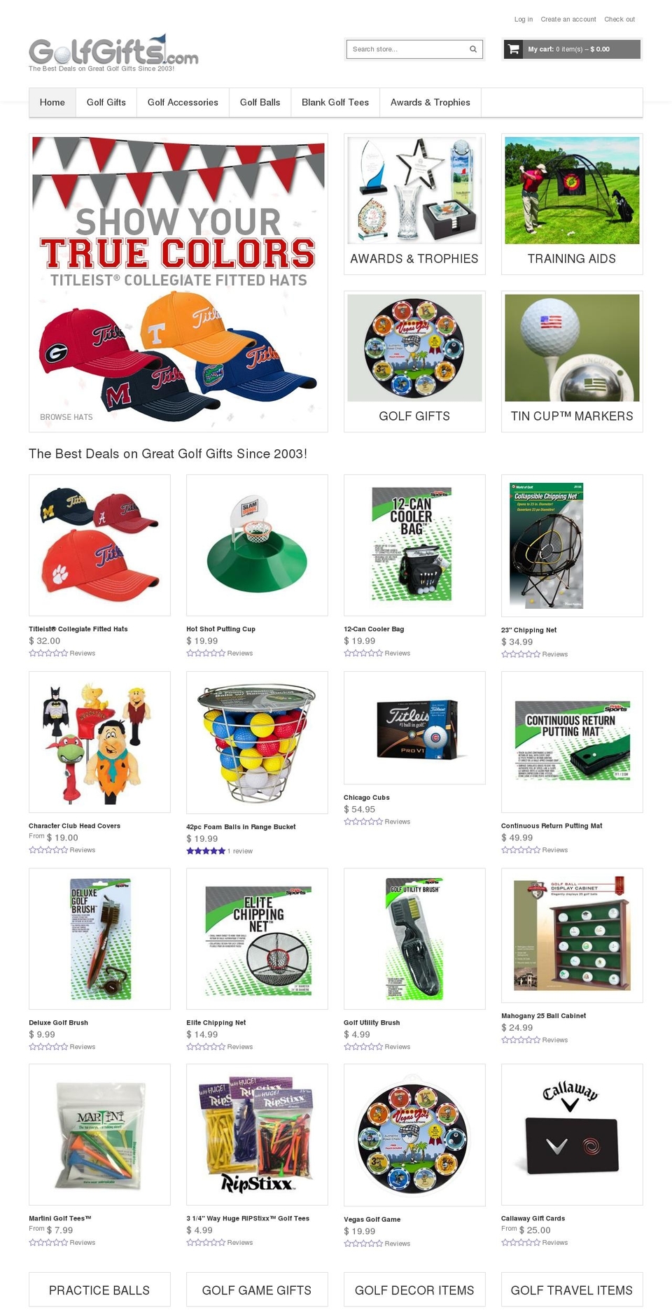 golfgifts.com shopify website screenshot
