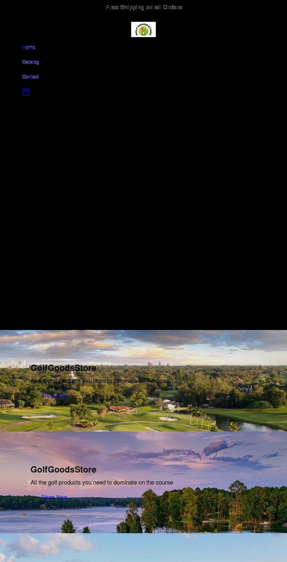 golfgoodsstore.com shopify website screenshot