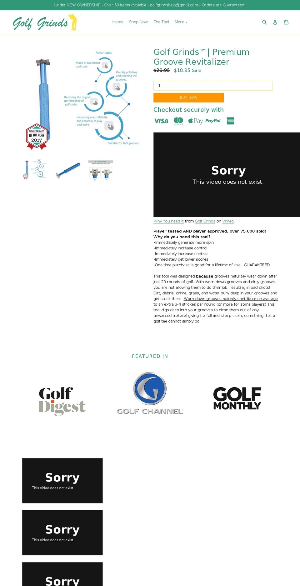 golfgrinds.com shopify website screenshot