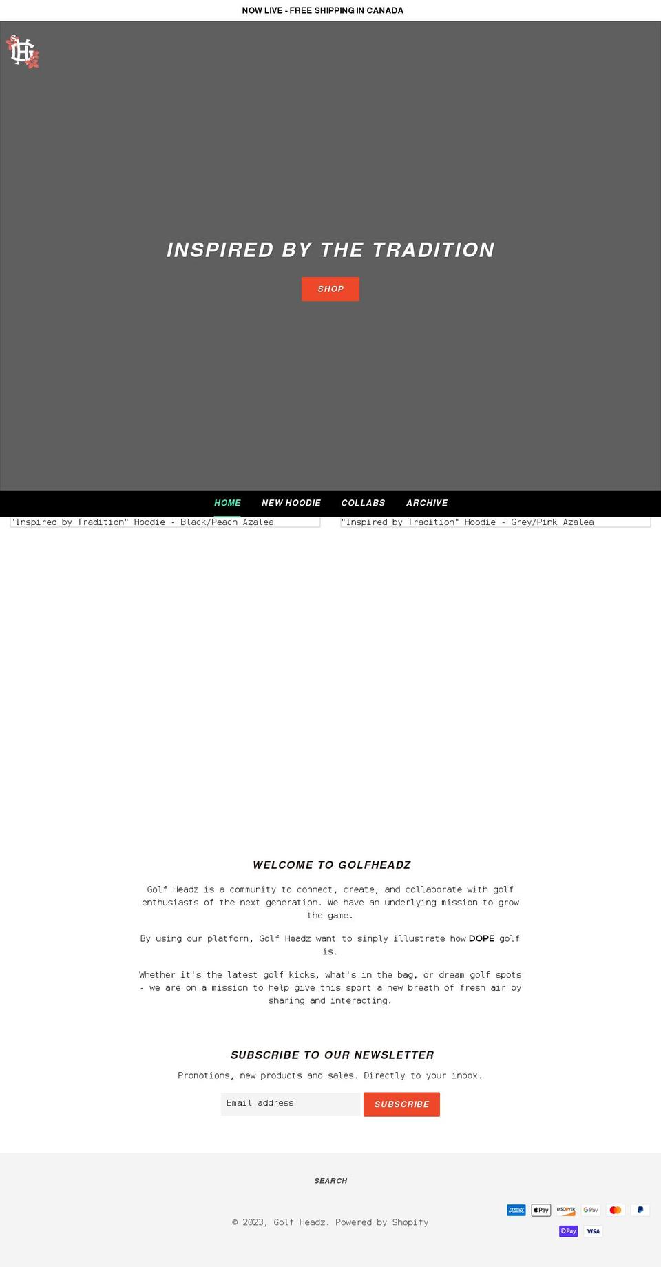golfheadz.shop shopify website screenshot