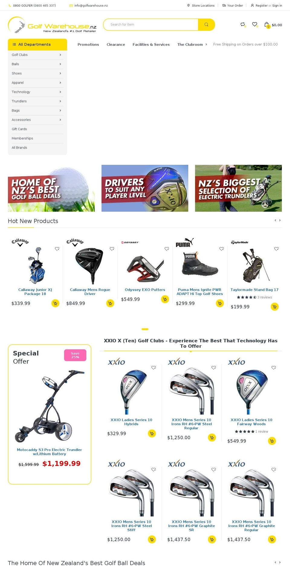 Golf Warehouse v18 (Zyber) 12\/07\/2018 Shopify theme site example golfhouse.co