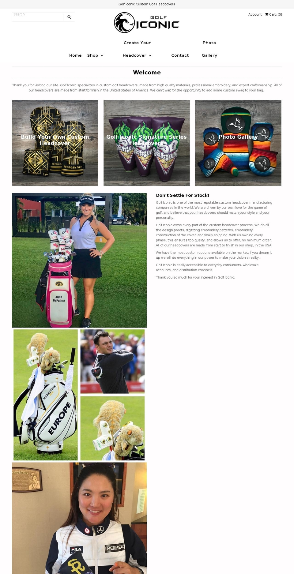 golficonic.com shopify website screenshot