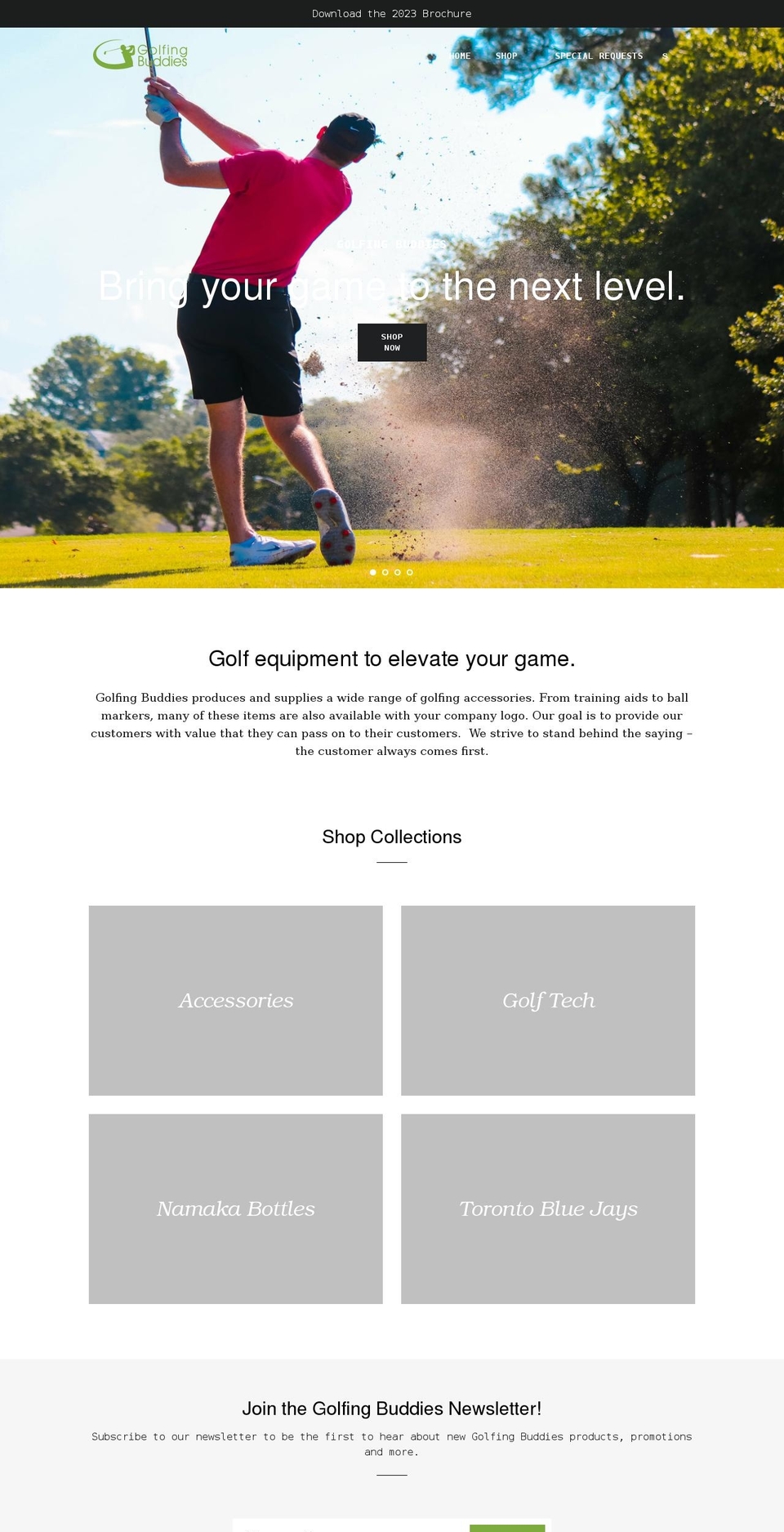 golfingbuddies.ca shopify website screenshot