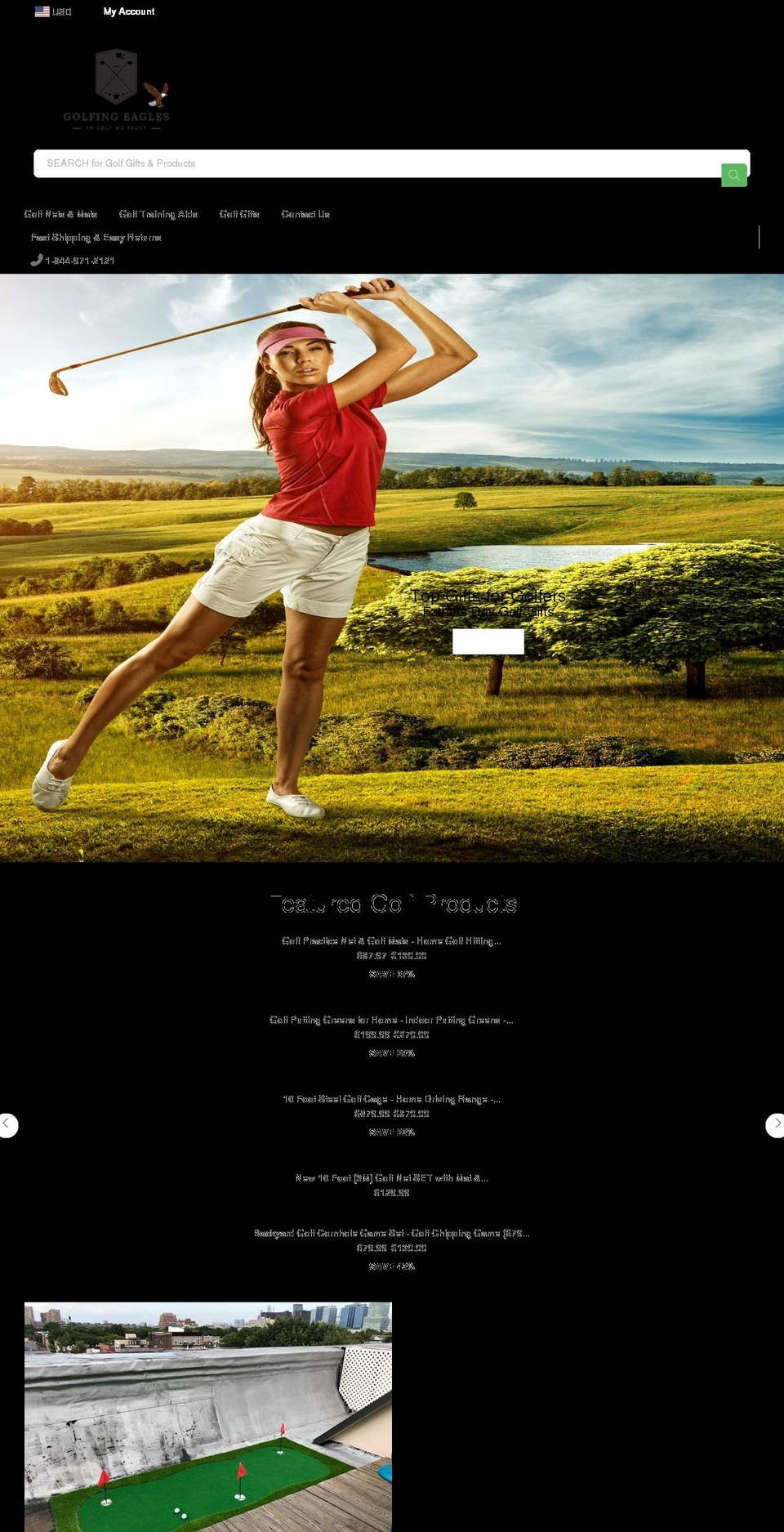 golfingeagles.com — Shopify storefront screenshot