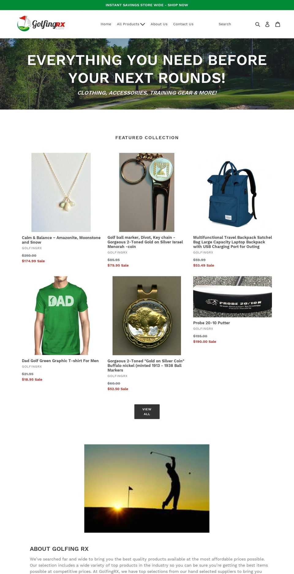golfingrx.com — Shopify storefront screenshot