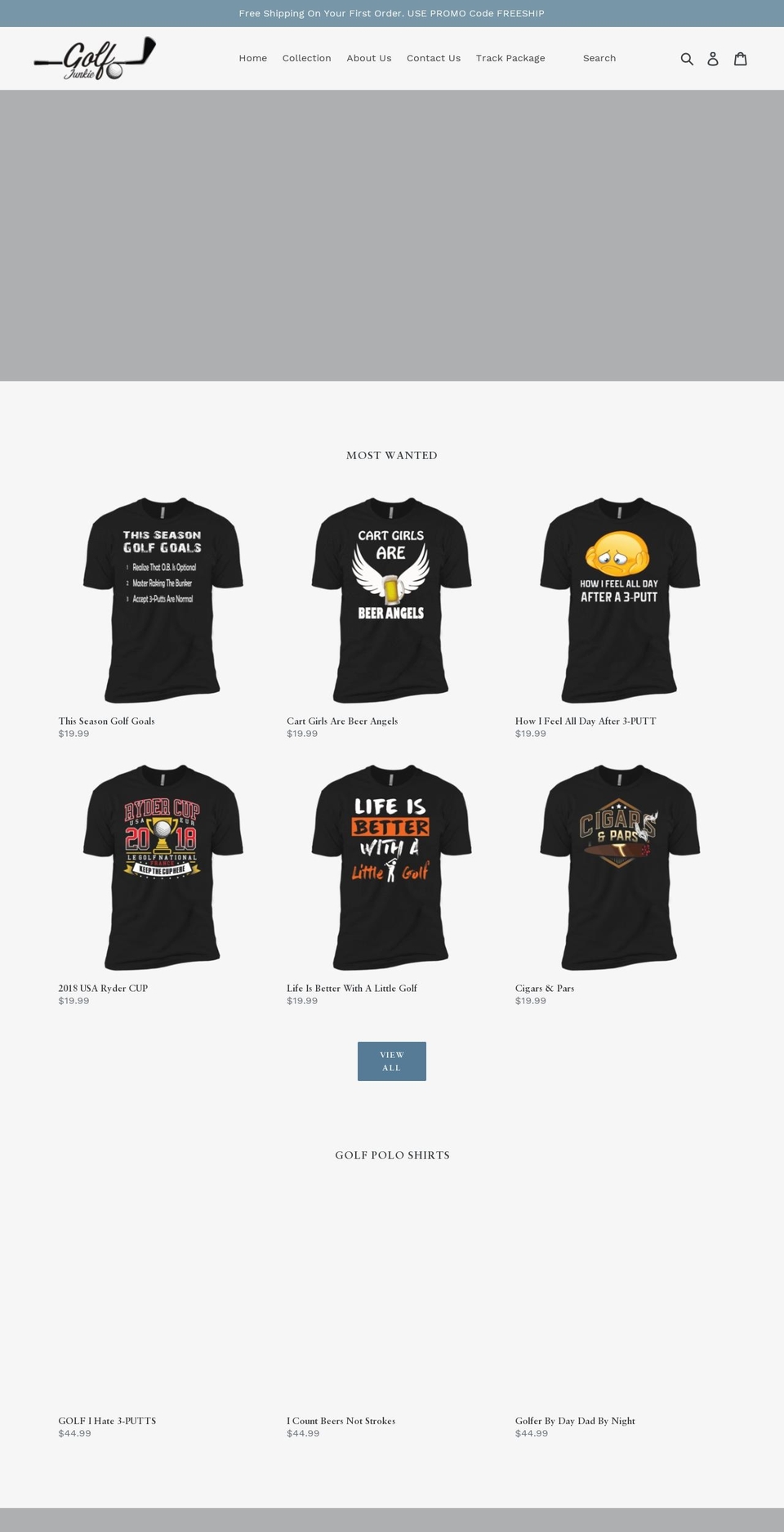 golfjunkiestore.com — Shopify storefront screenshot