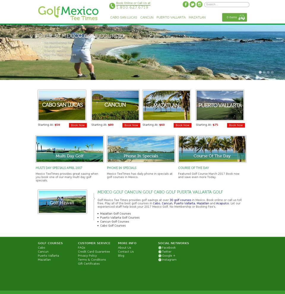 golfmexicoteetimes.com shopify website screenshot