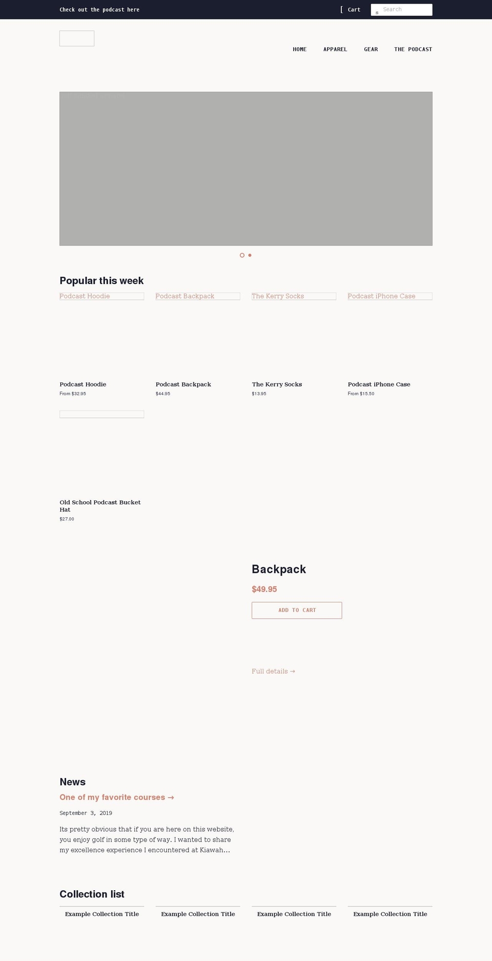 golfmindedapparel.com shopify website screenshot