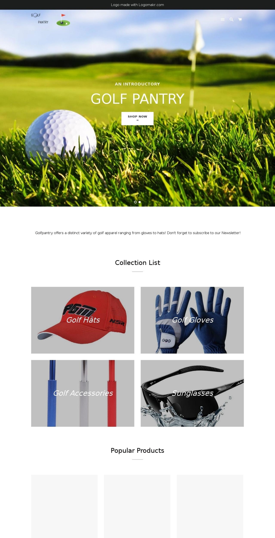 golfpantry.com — Shopify storefront screenshot