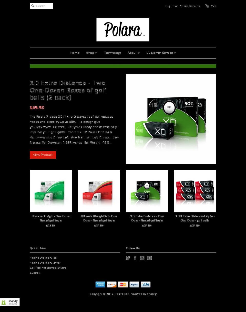 golfpolara.com shopify website screenshot