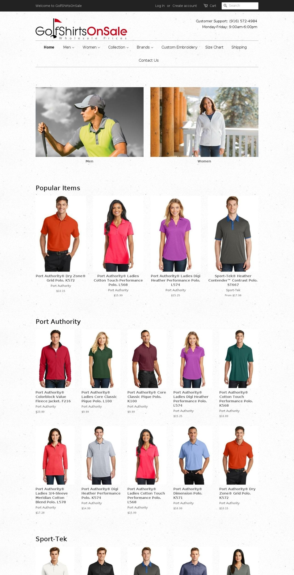 golfshirtsonsale.com shopify website screenshot
