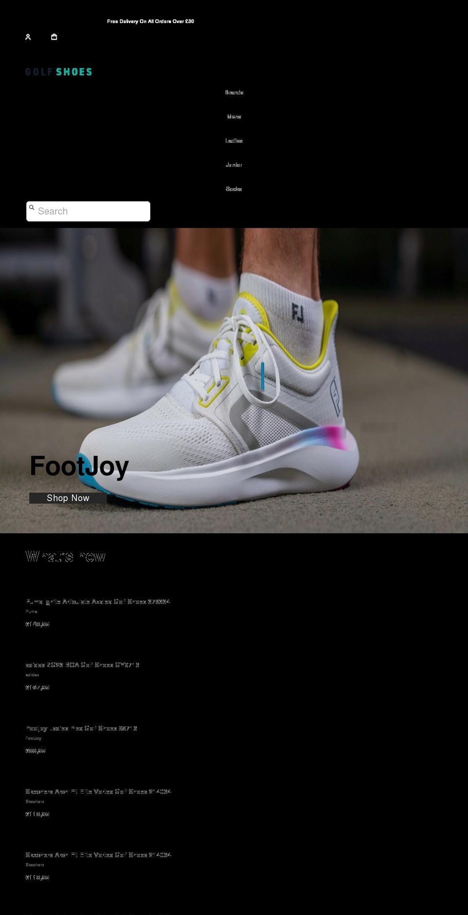 golfshoes.co.uk shopify website screenshot