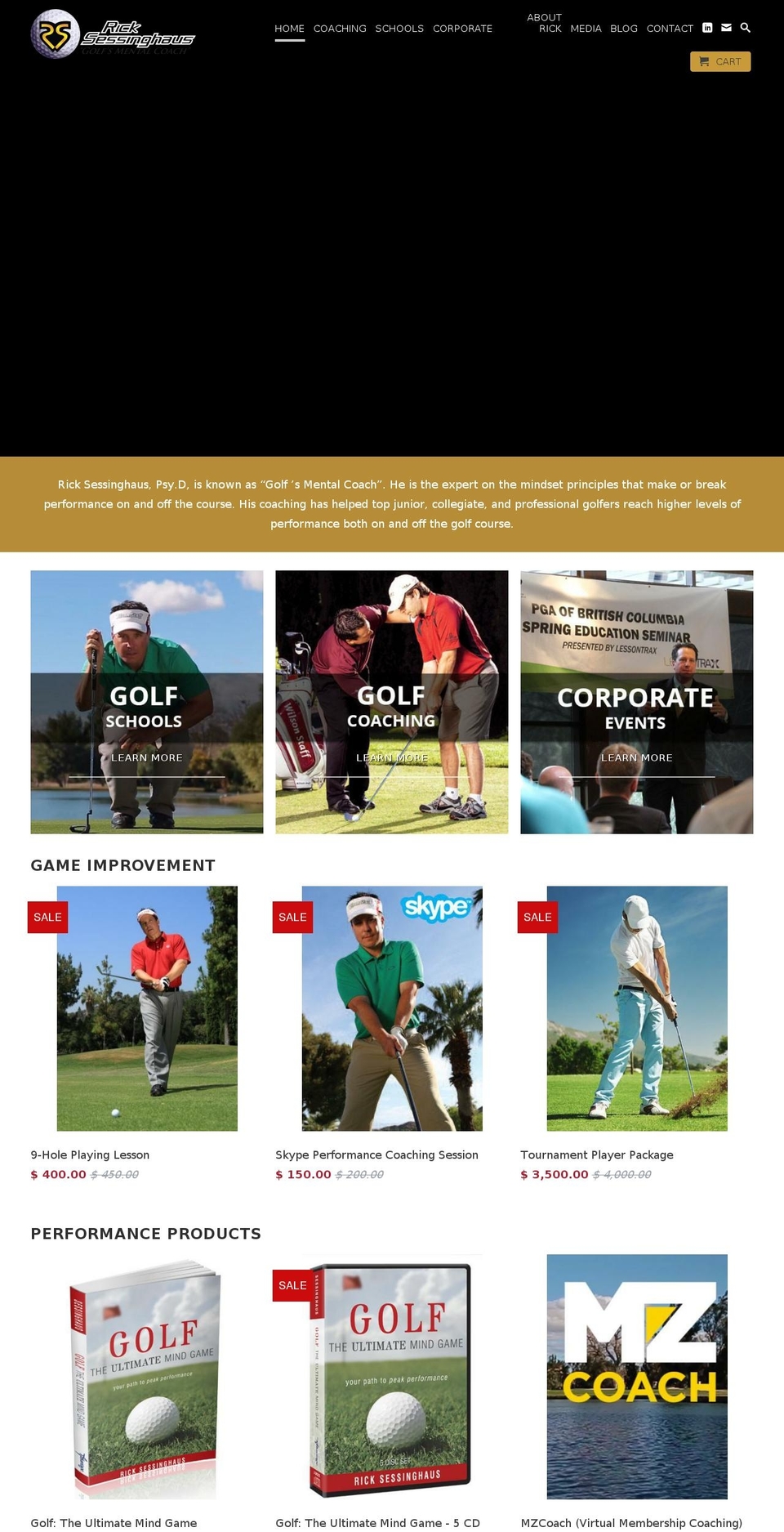 golfsmentalcoach.com — Shopify storefront screenshot