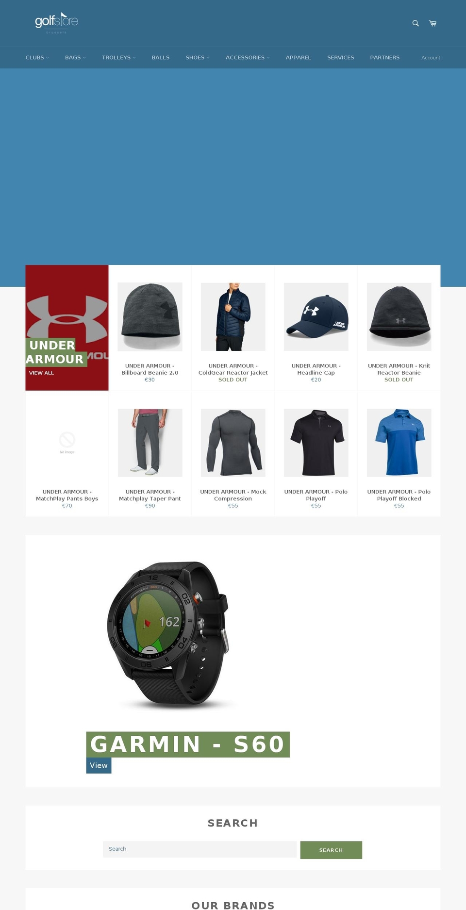 golfstorebrussels.com — Shopify storefront screenshot