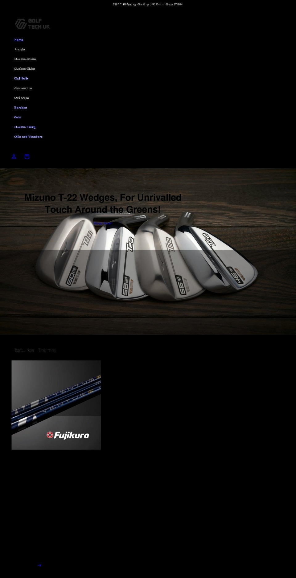 golftechuk.com shopify website screenshot