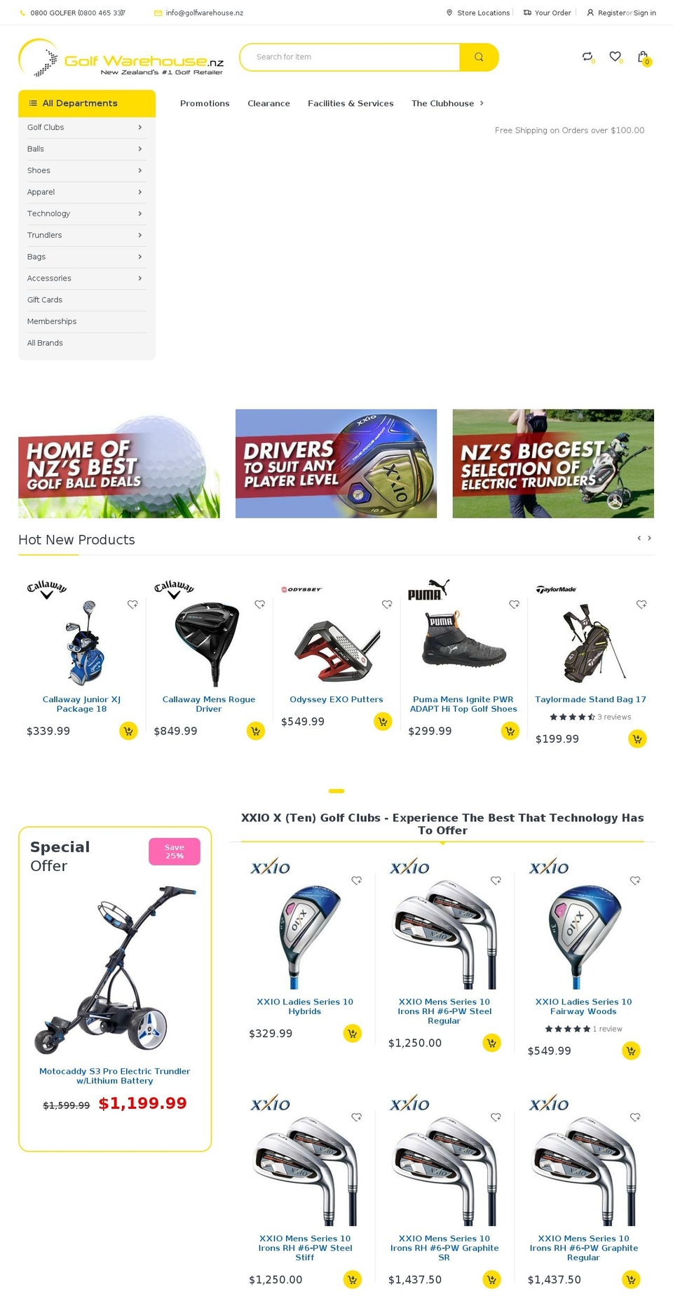 Golf Warehouse v18 (Zyber) 12\/07\/2018 Shopify theme site example golftown.co.nz