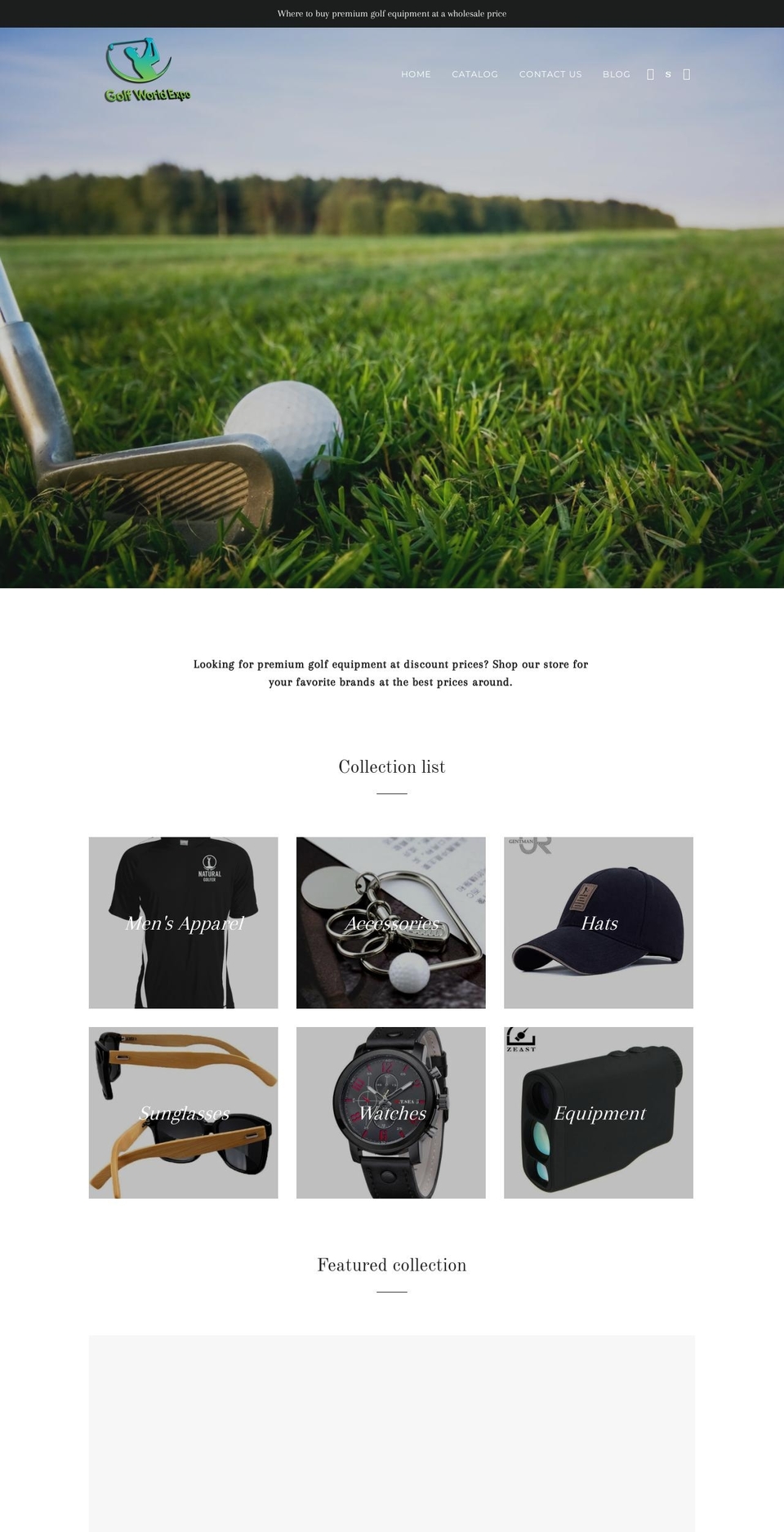 golfworldexpo.com shopify website screenshot