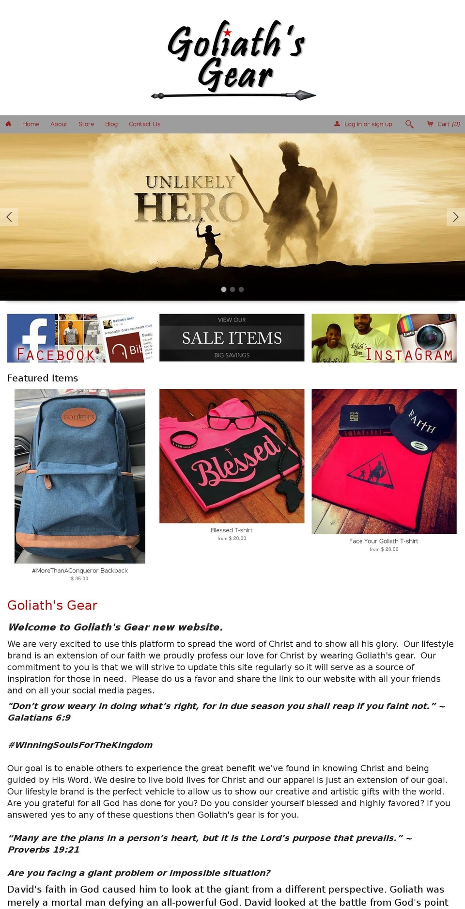 goliathsgear.com — Shopify storefront screenshot