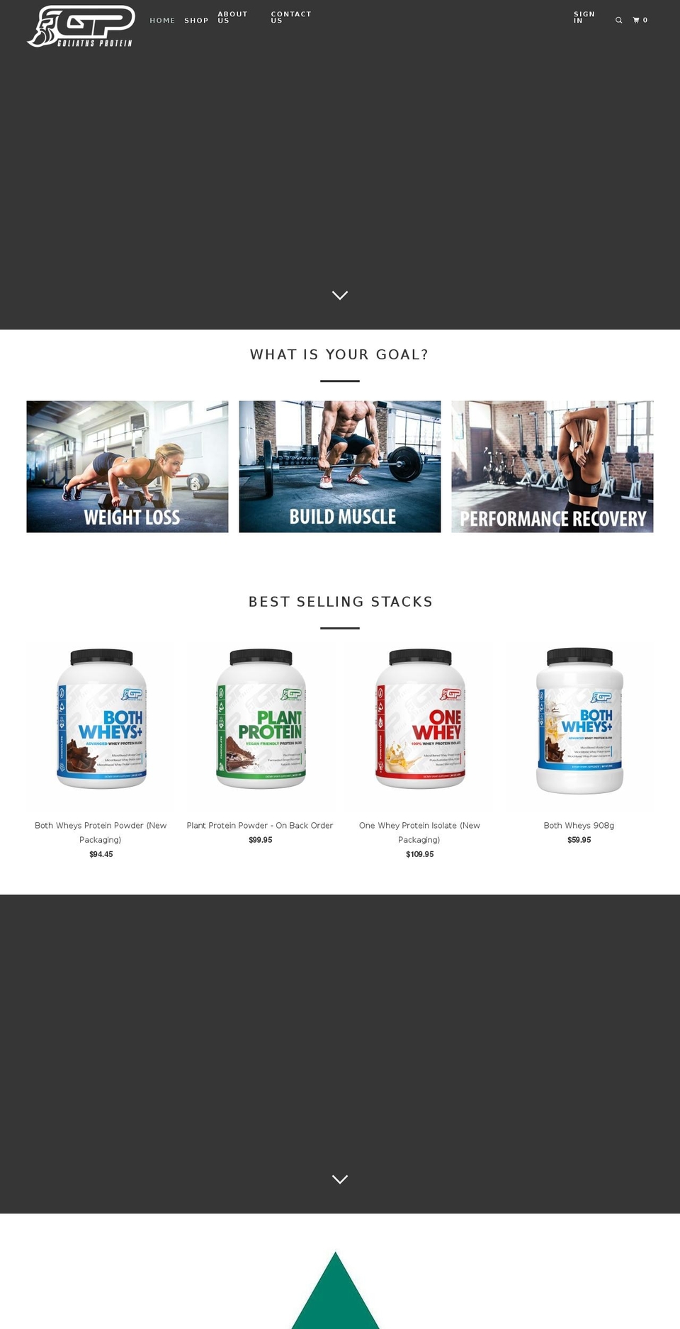 goliathsprotein.com.au shopify website screenshot