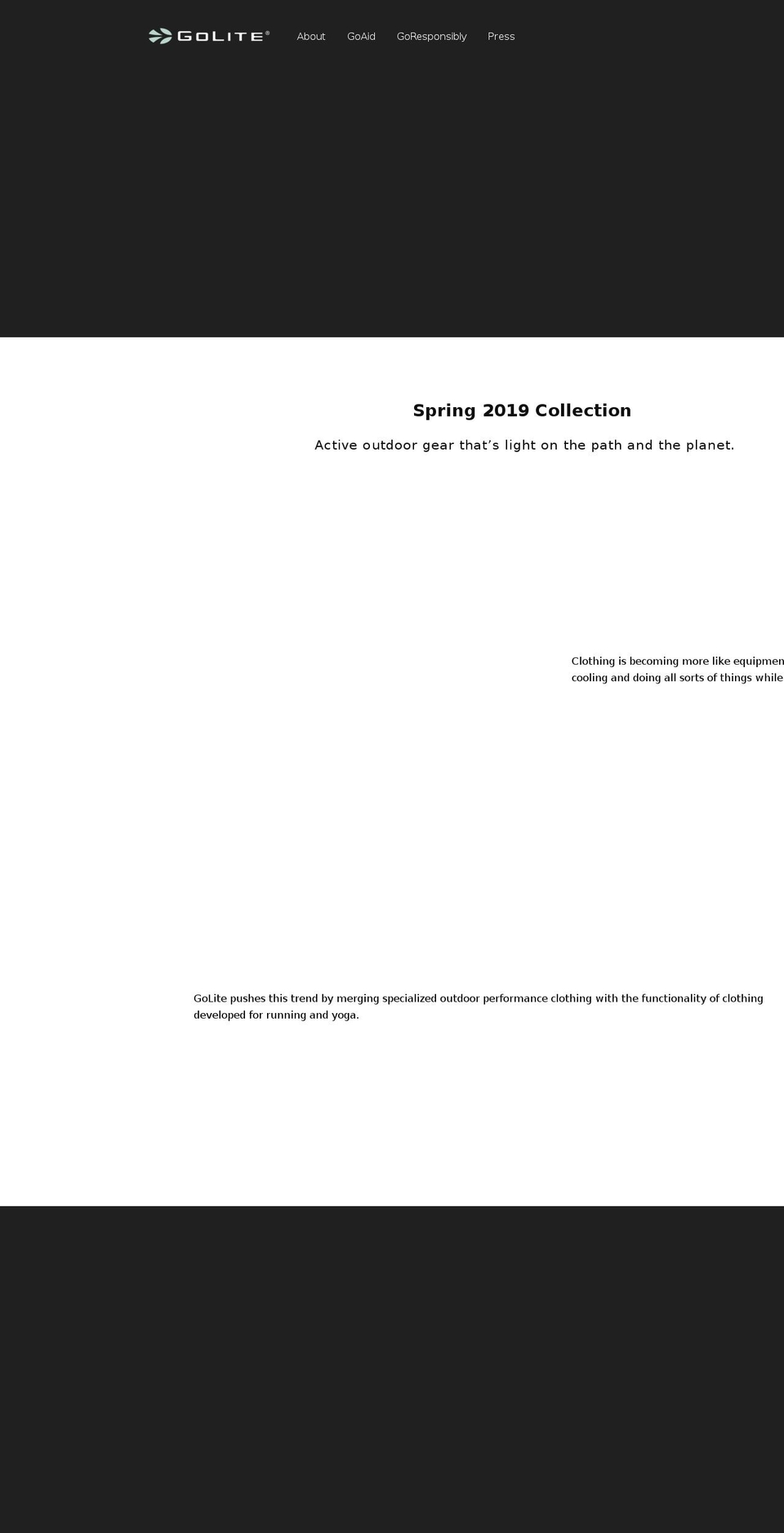golitebackpack.com — Shopify storefront screenshot