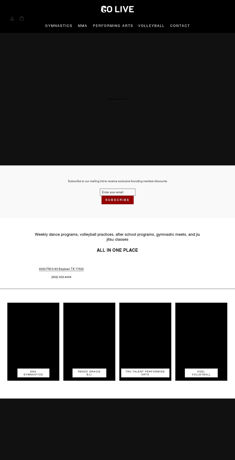 golivesportscampus.com shopify website screenshot