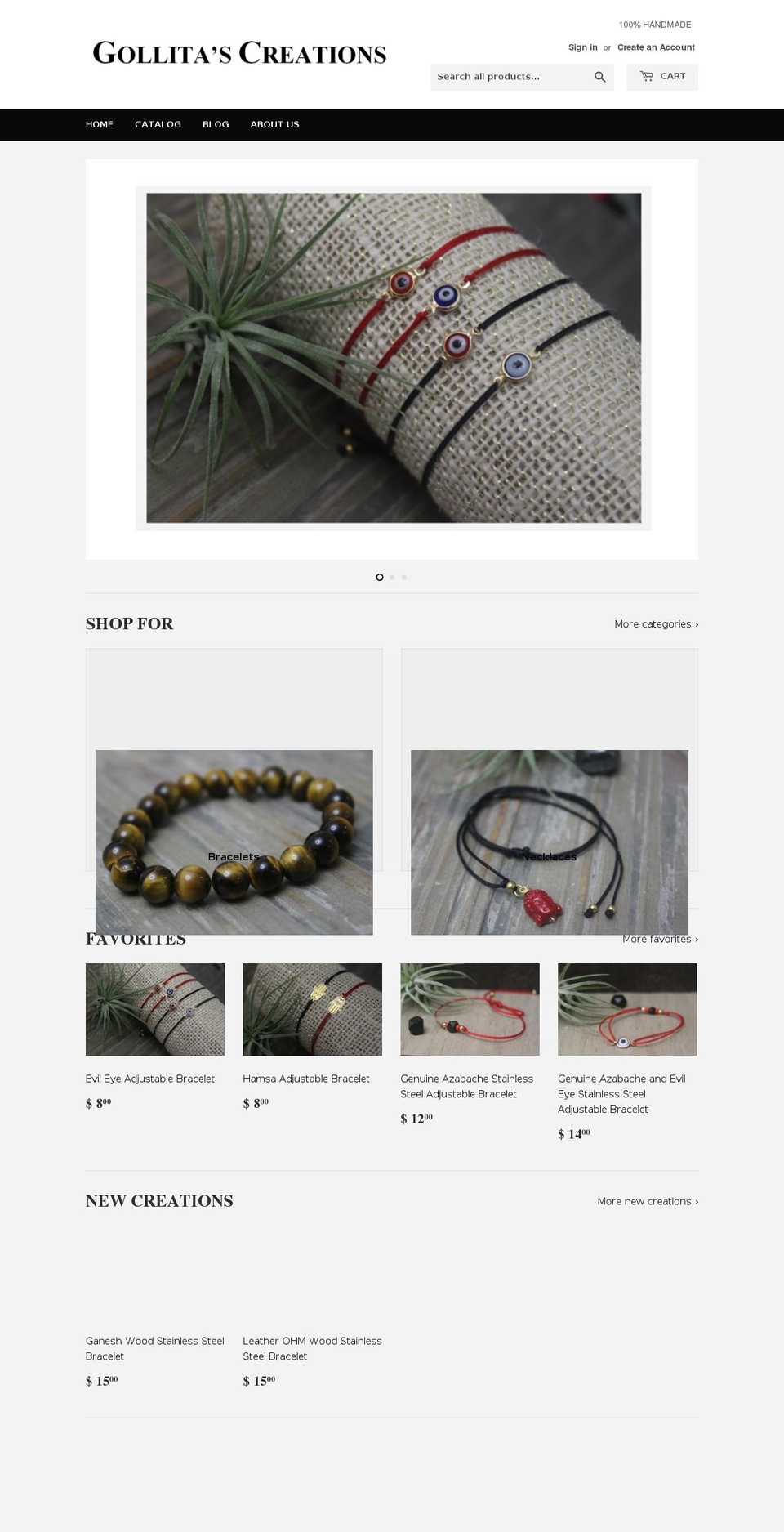 gollitascreations.com — Shopify storefront screenshot