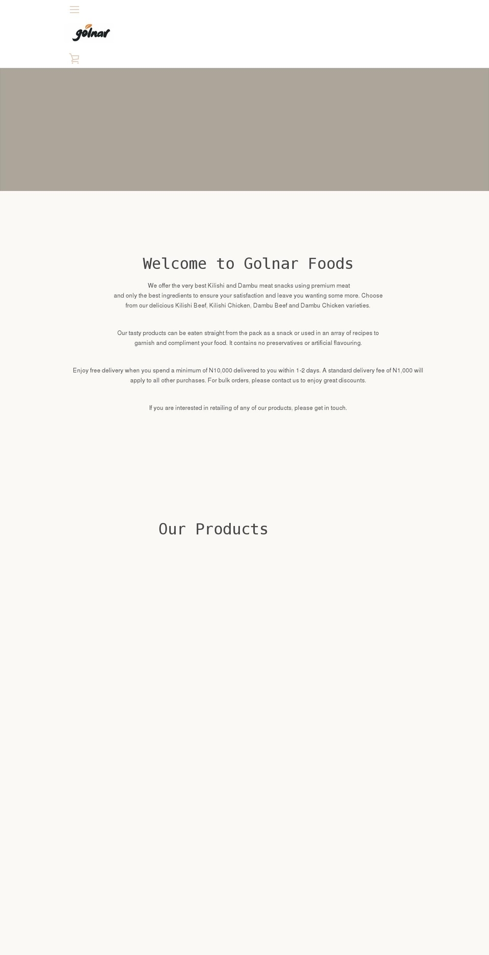 golnarfoods.com shopify website screenshot