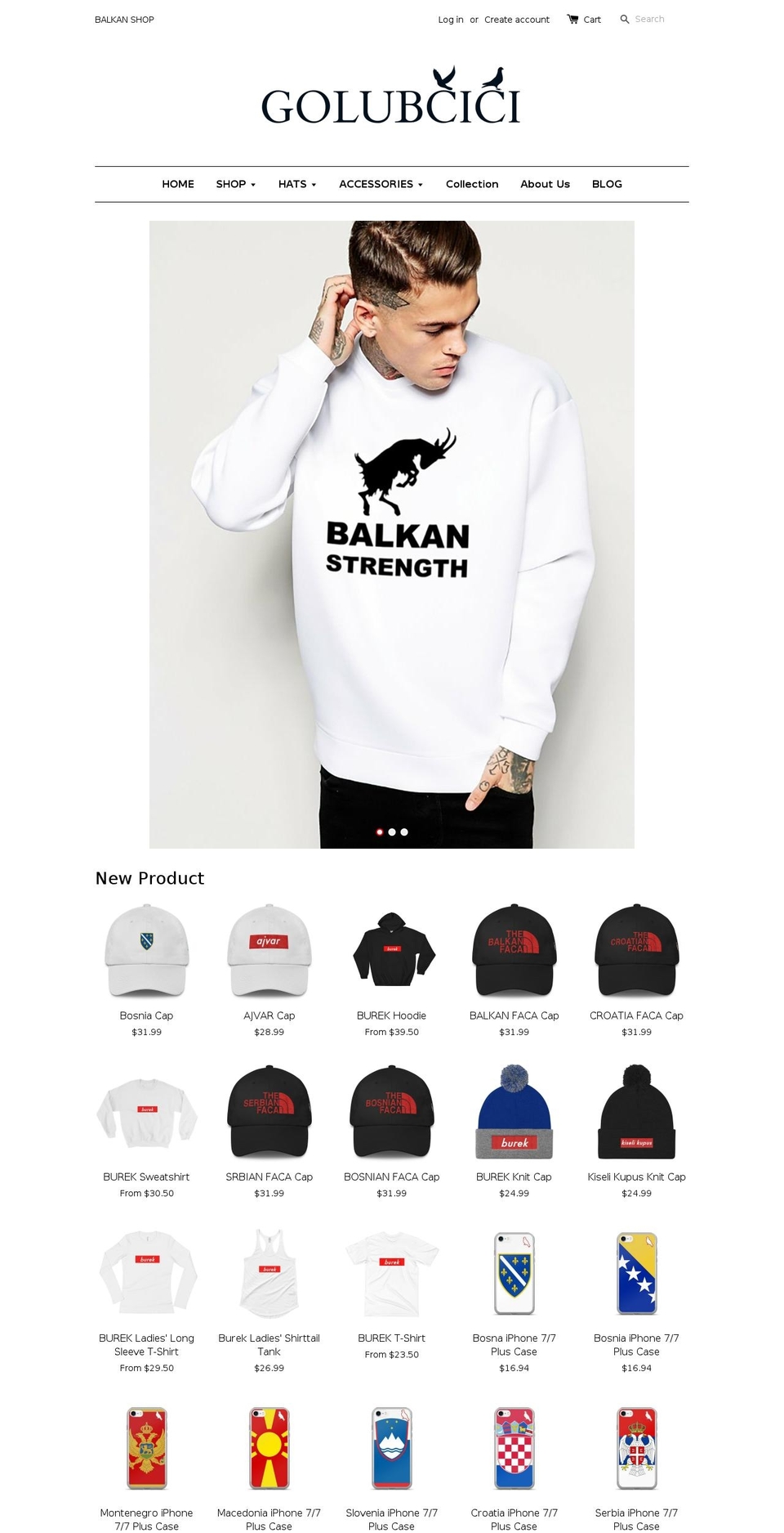 golubcici.com shopify website screenshot