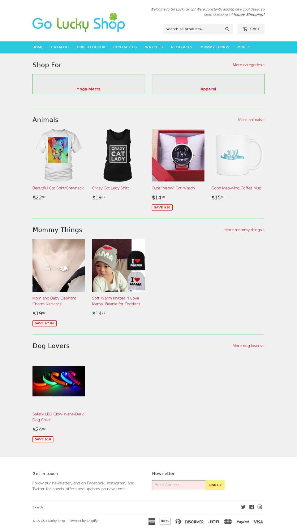 goluckyshop.com shopify website screenshot