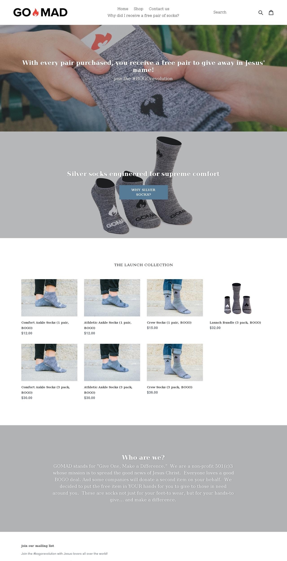 gomadforjesus.com shopify website screenshot
