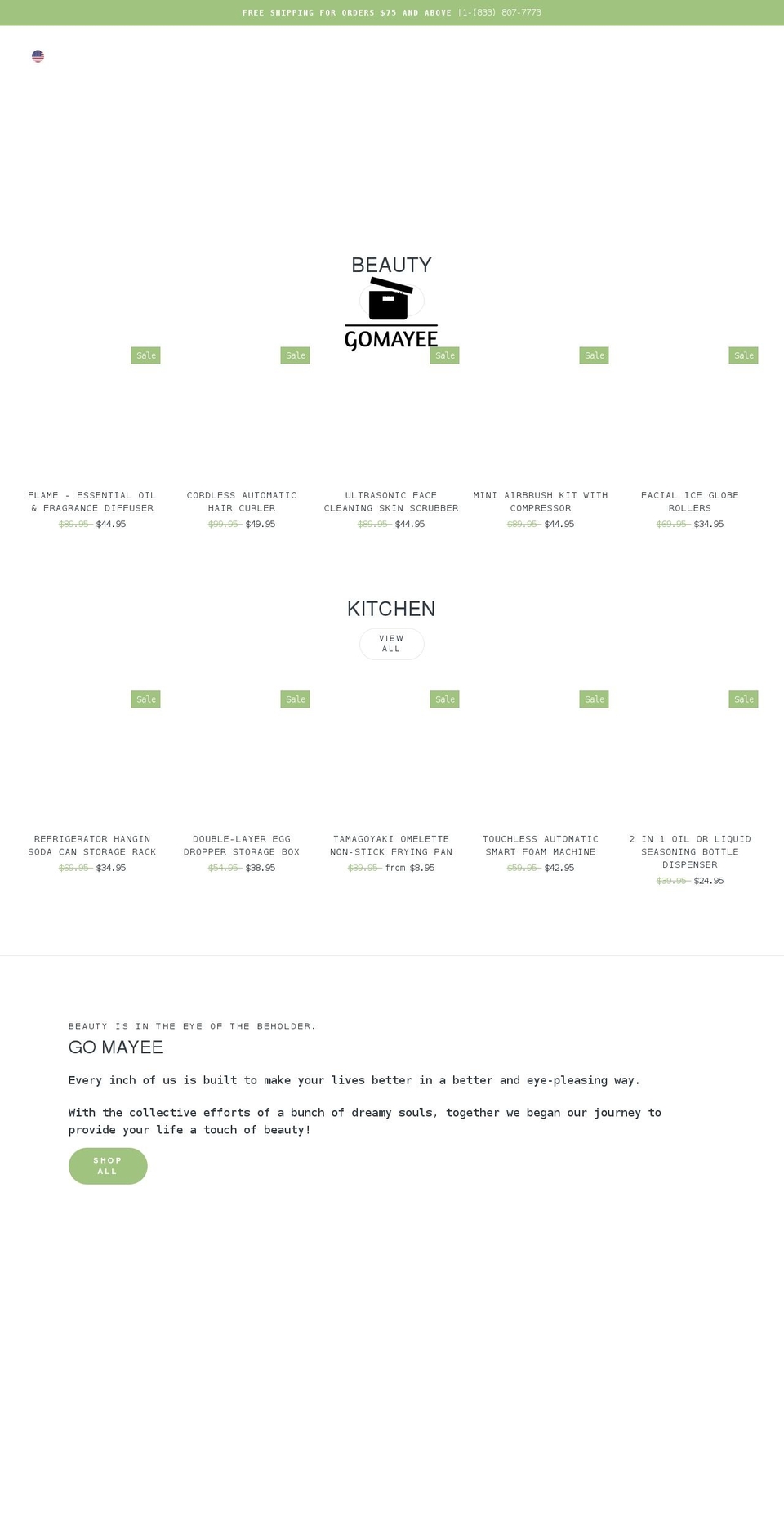 gomayee.com shopify website screenshot