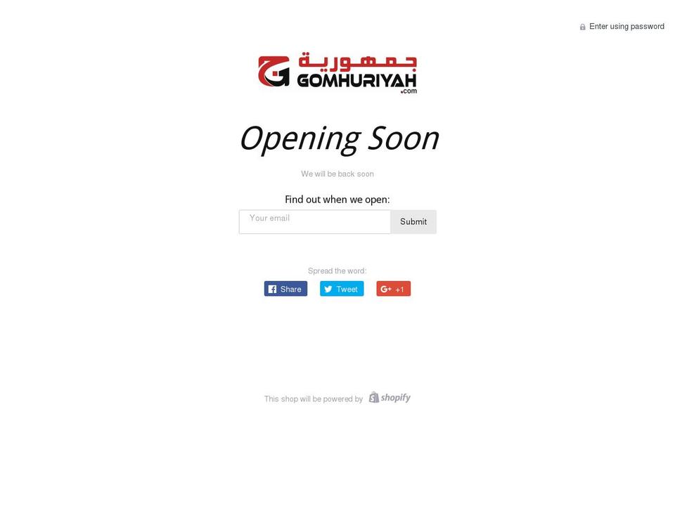 gomhuriyah.com shopify website screenshot