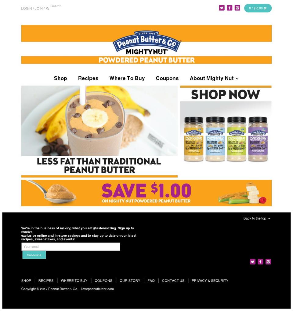 gomightynut.com shopify website screenshot