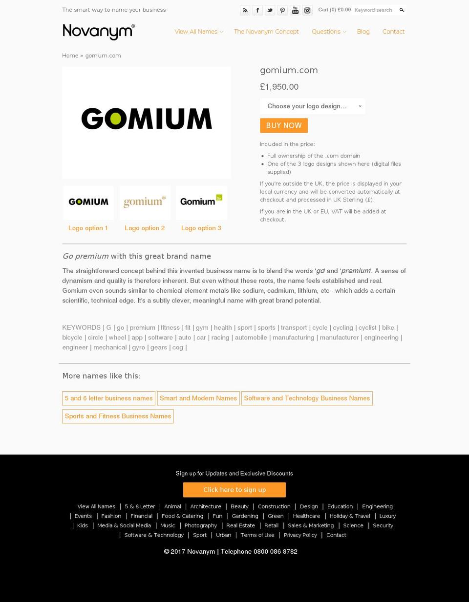 gomium.com shopify website screenshot