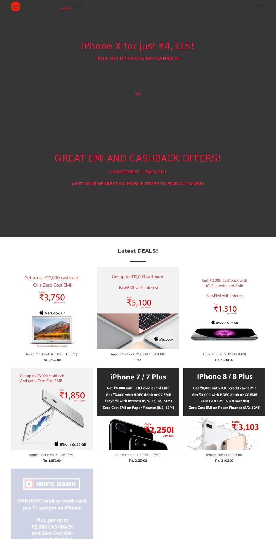gomobiledeals.com — Shopify storefront screenshot