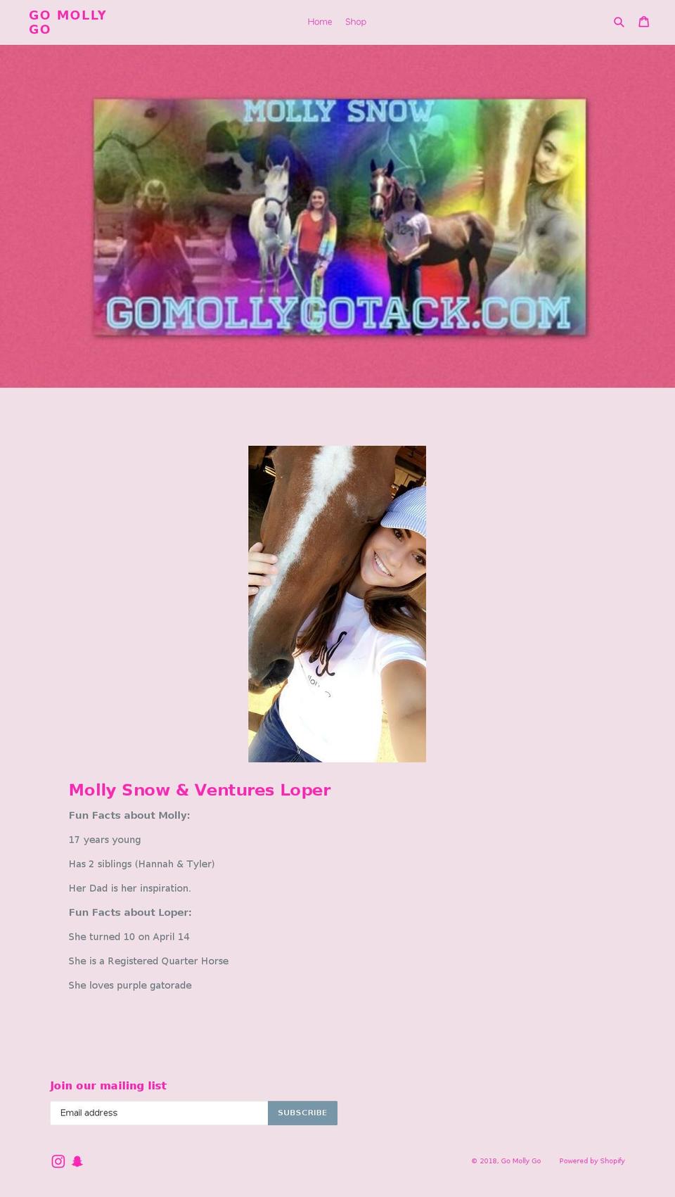 gomollygotack.com — Shopify storefront screenshot