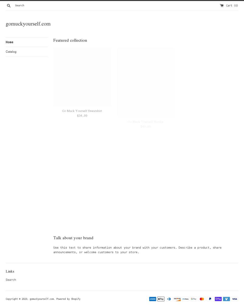gomuckyourself.com shopify website screenshot