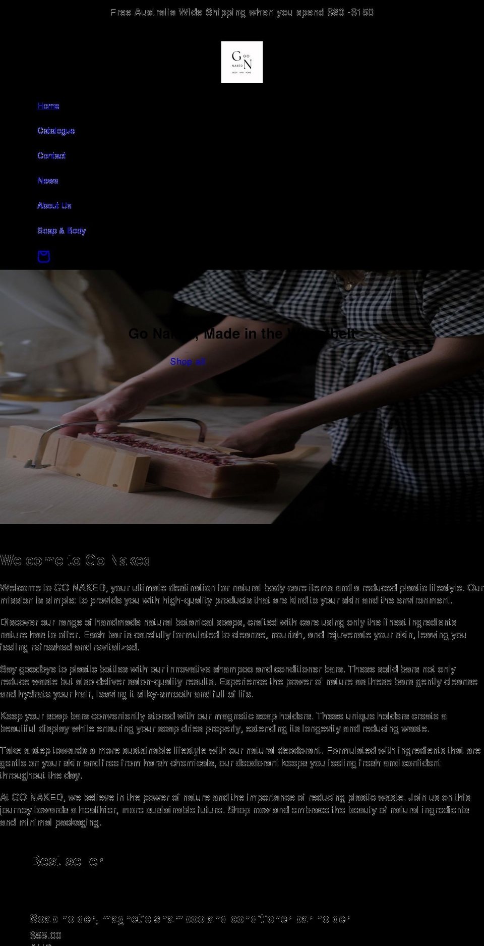 gonaked.com.au shopify website screenshot