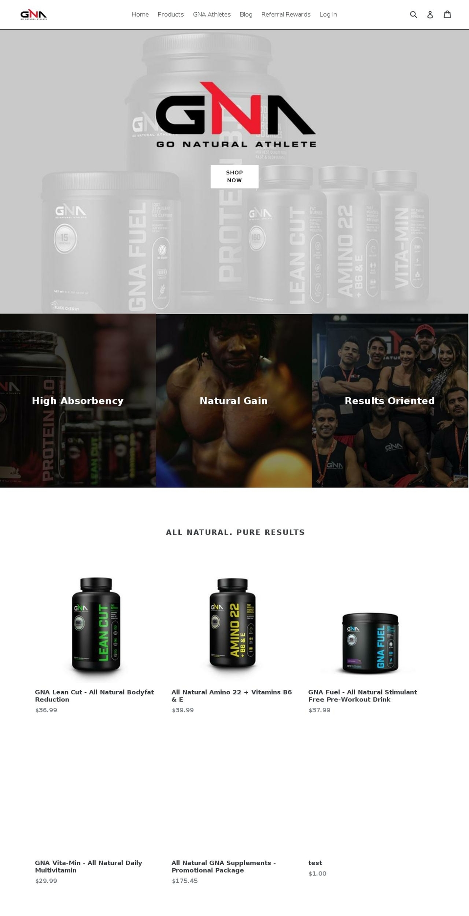 gonaturalathlete.com shopify website screenshot