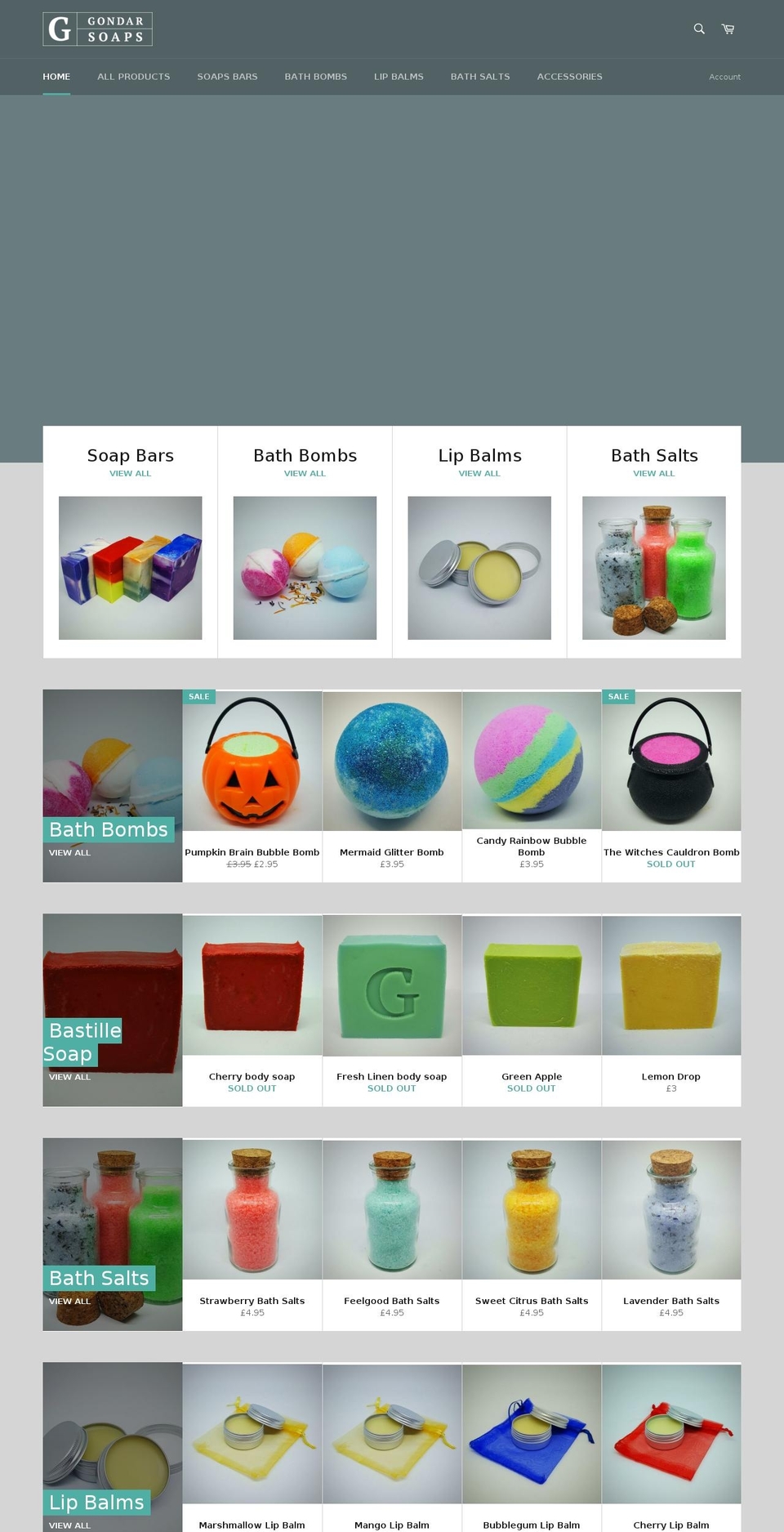 gondarsoaps.com — Shopify storefront screenshot