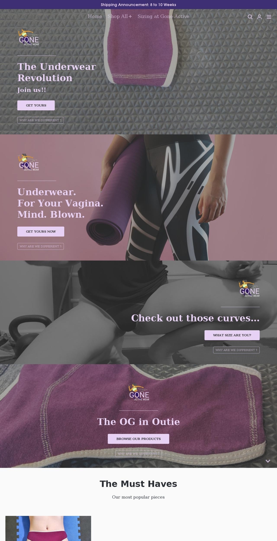 goneactivewear.com shopify website screenshot