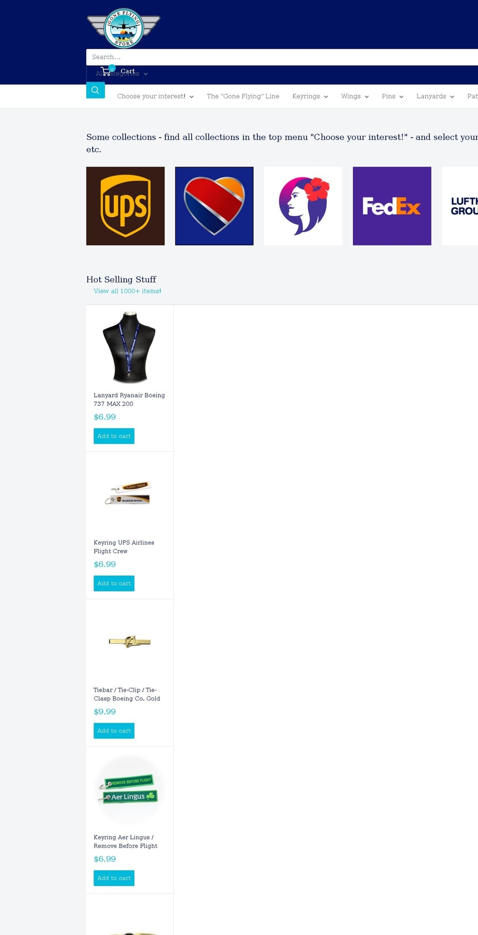 goneflying-store.com shopify website screenshot
