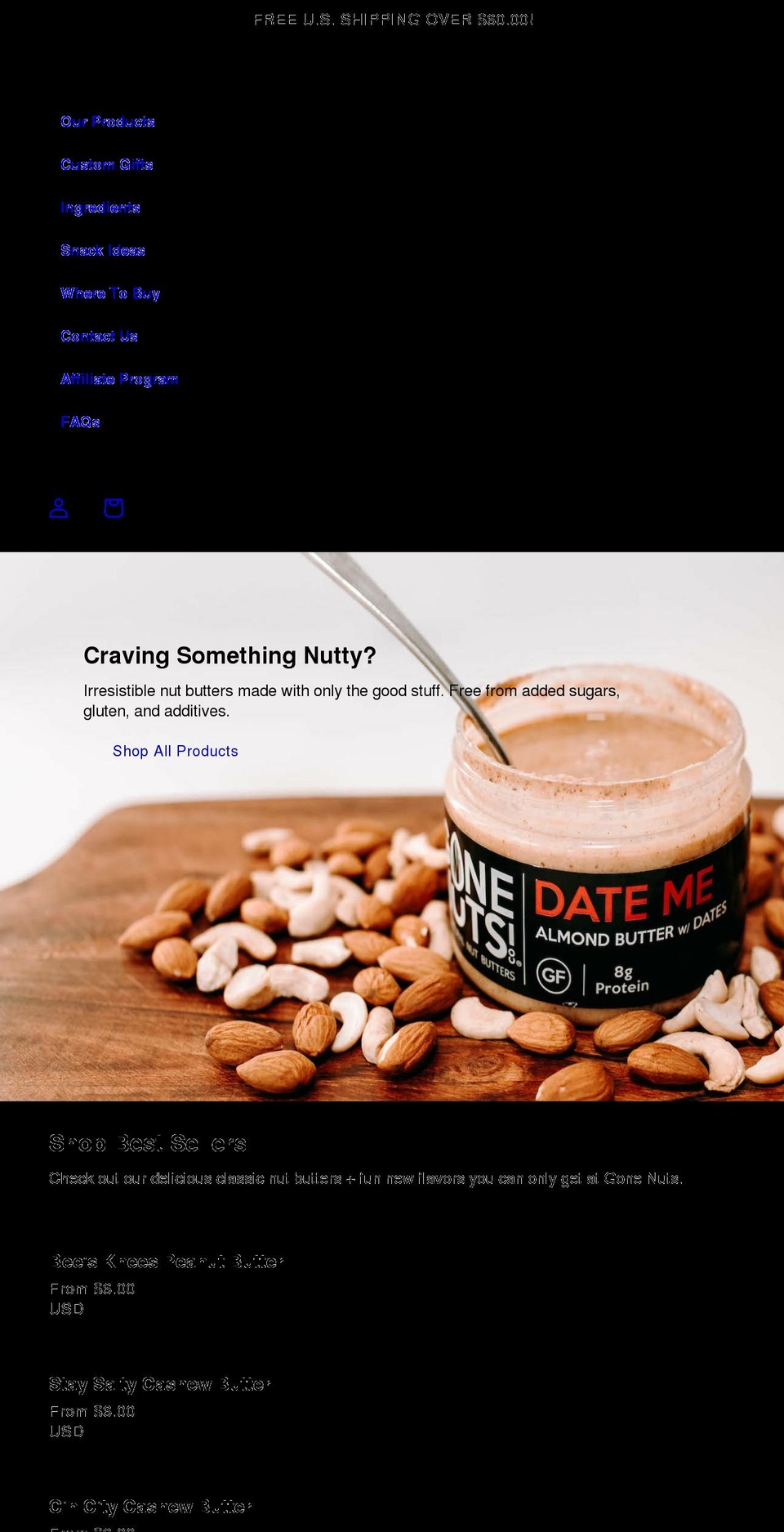 gonenutscompany.com shopify website screenshot