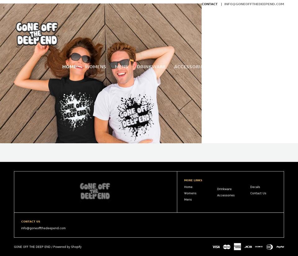 goneoffthedeepend.com shopify website screenshot